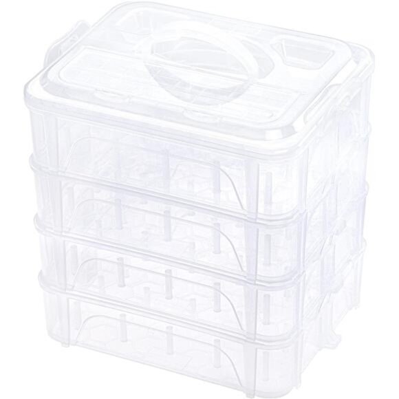 New brothread 4 Layers Stackable Clear Storage Box/Organizer for Holding 80 - Picture 1 of 7